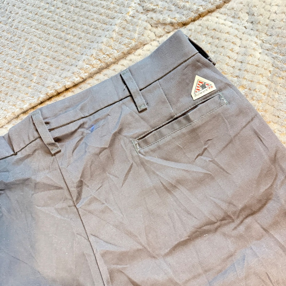 Bulwark FR Mens Flame Resistant Work Pants Gray 100% Cotton 38x31